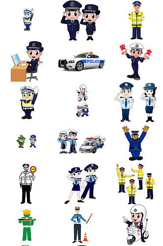 交通警察人物形象海报设计素材