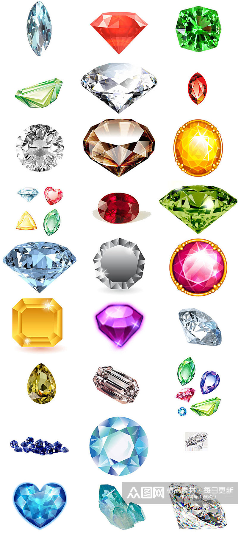 宝石钻石免抠图PNG素材素材