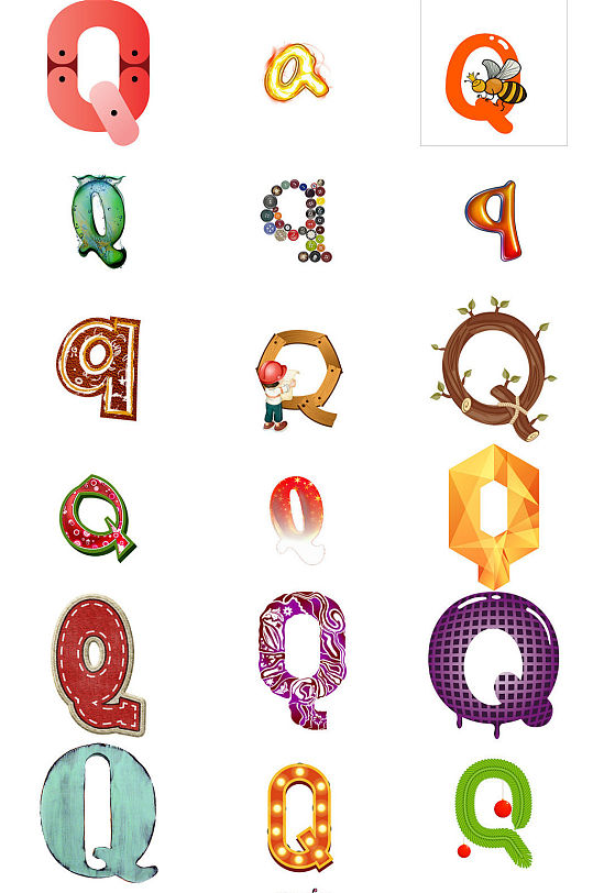 Q字母创意设计素材