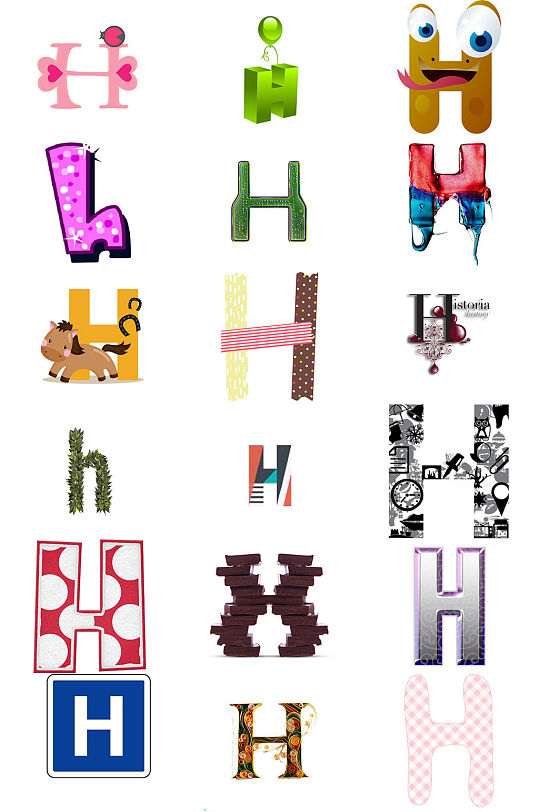 ps英文字母H艺术字体设计