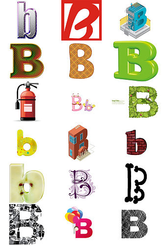 ps英文字母B艺术字体
