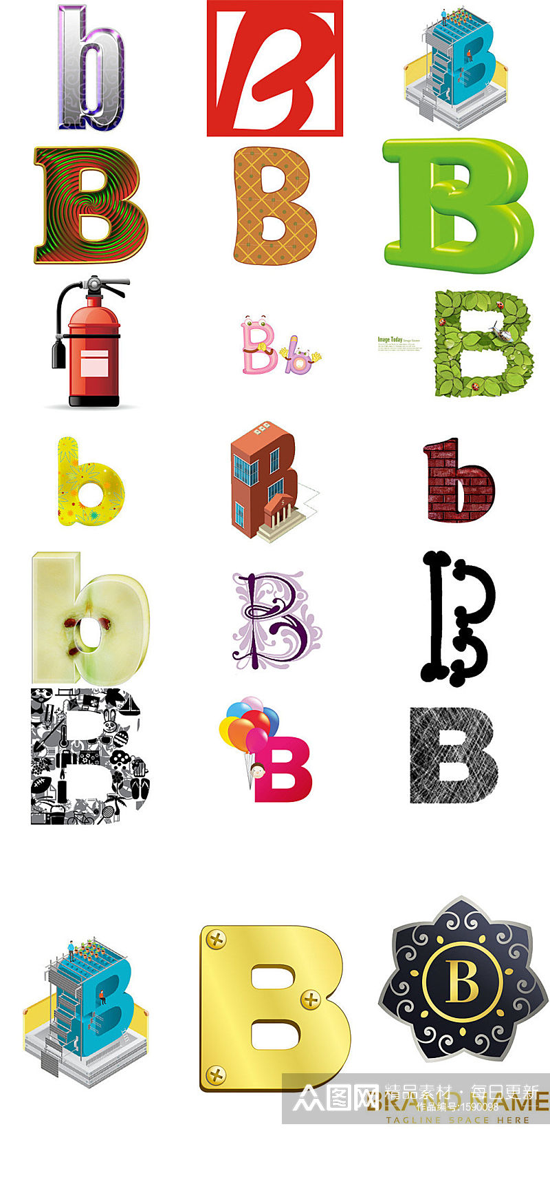 ps英文字母B艺术字体素材