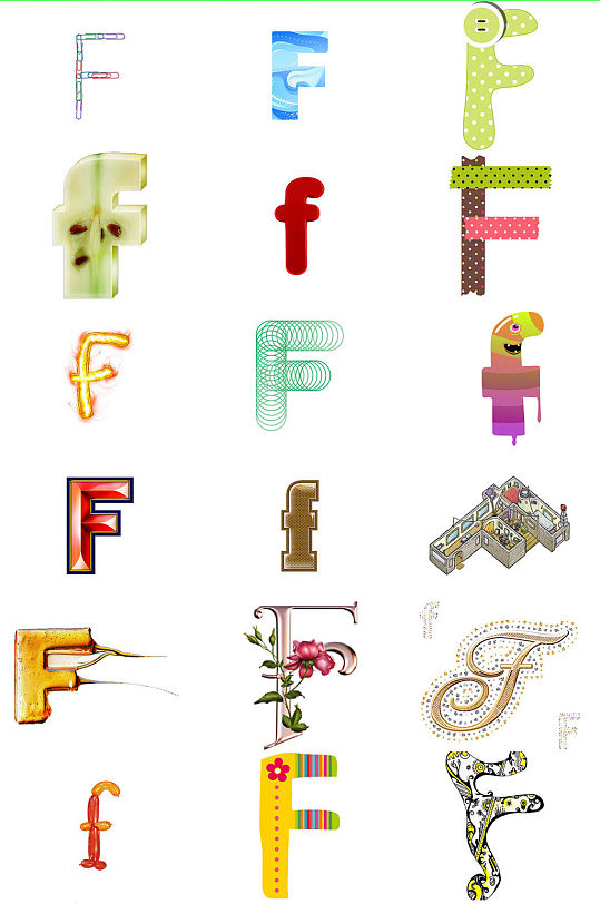 f字母创意设计素材