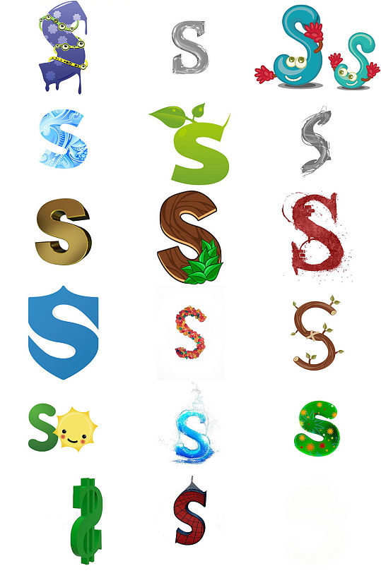 字母S创意设计素材