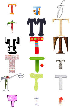 字母T创意设计素材