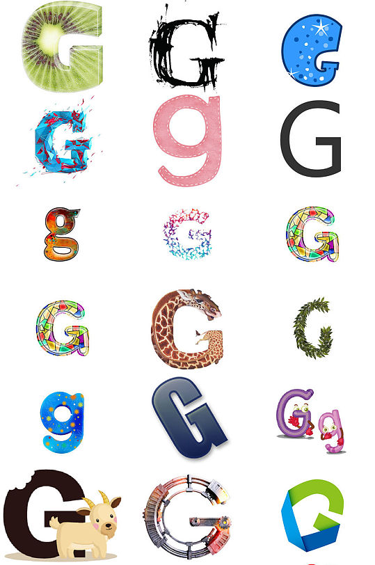 字母g艺术字设计免抠png素材