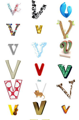 英文字母V免抠png图片素材