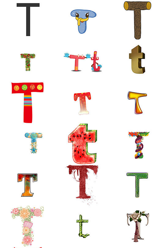 英文字母t设计模版