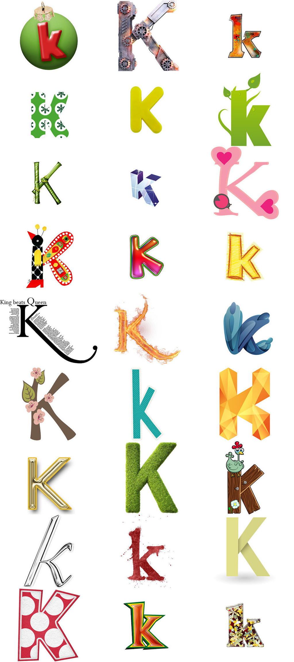 英文字母k特效艺术字设计素材