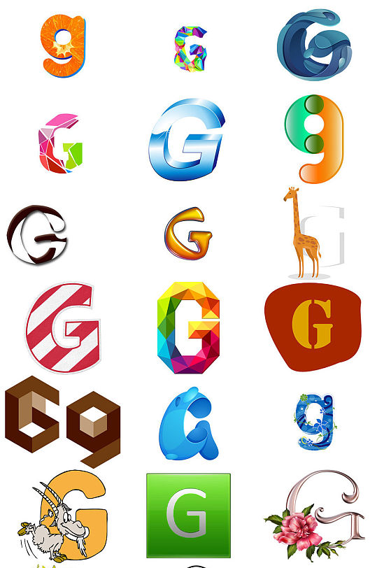 英文字母g藝術字體設計素材