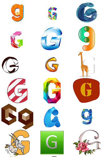 英文字母g艺术字体设计素材
