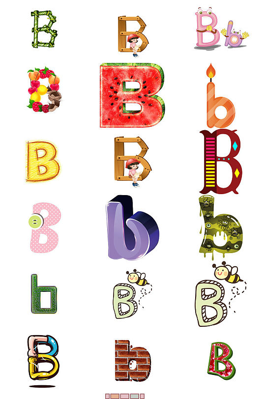 英文字母b艺术字体设计素材