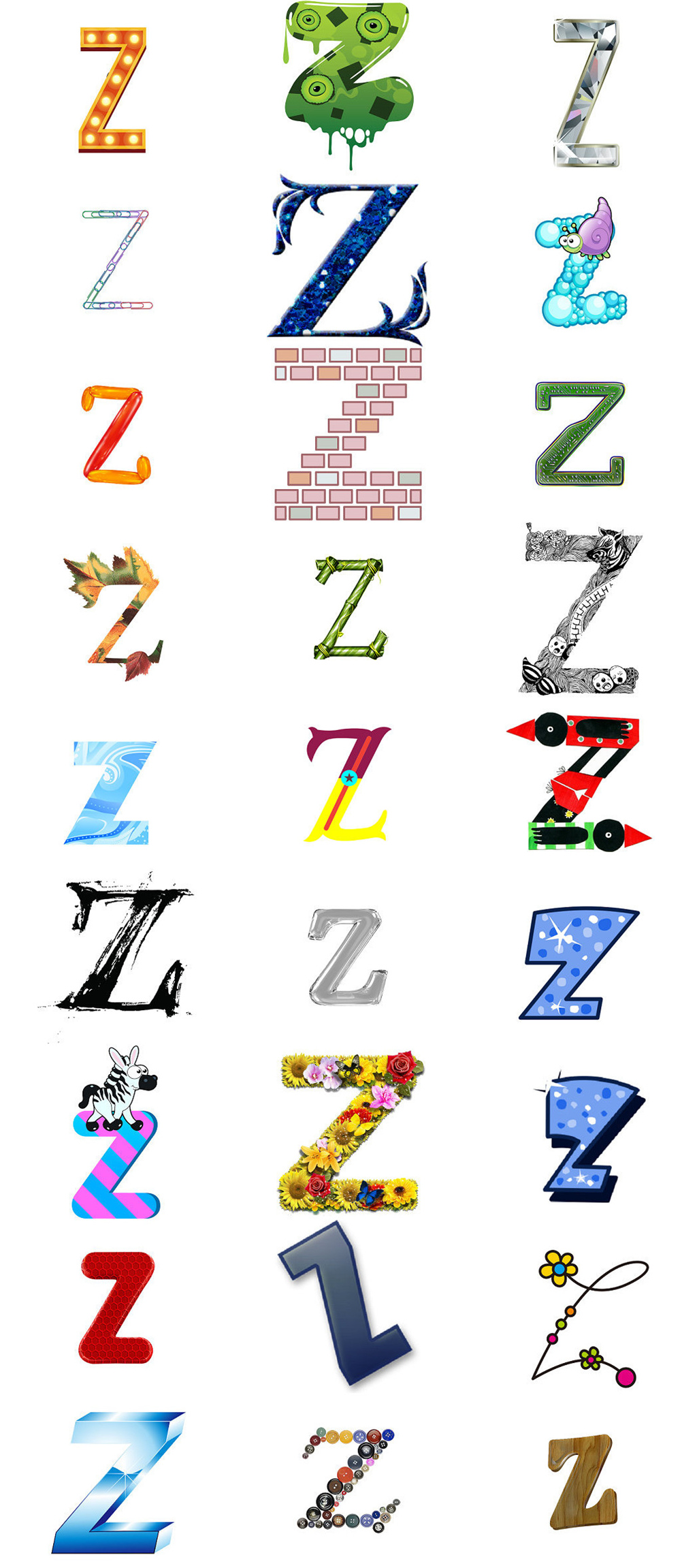 z的写法英文字母图片
