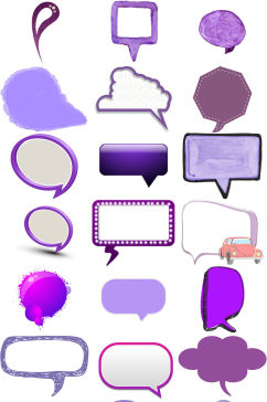 紫色对话框ps免抠透明素材