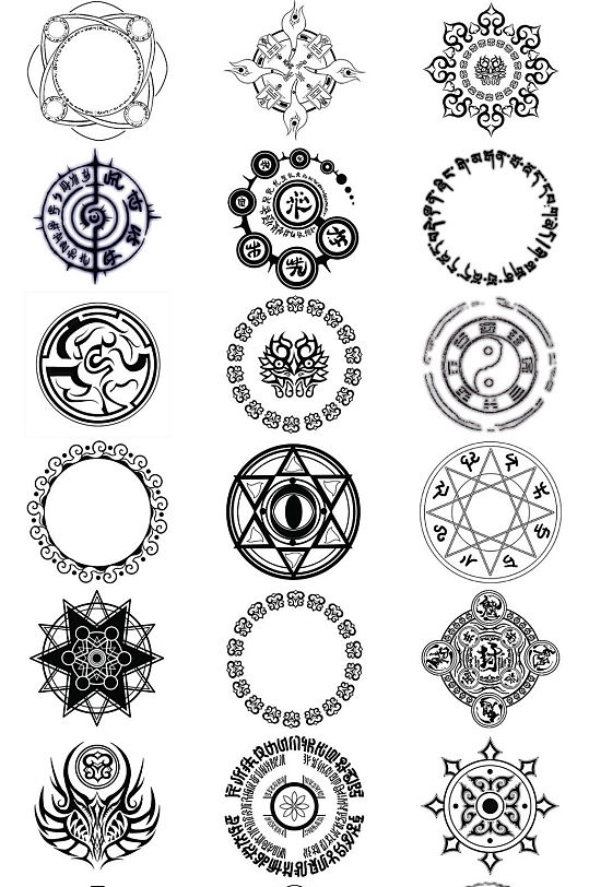 游戏特效黑白魔法阵海报设计素材