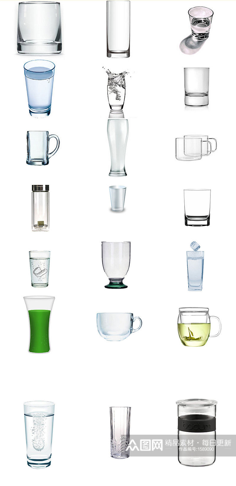 透明水杯玻璃水杯免抠图海报设计素材素材