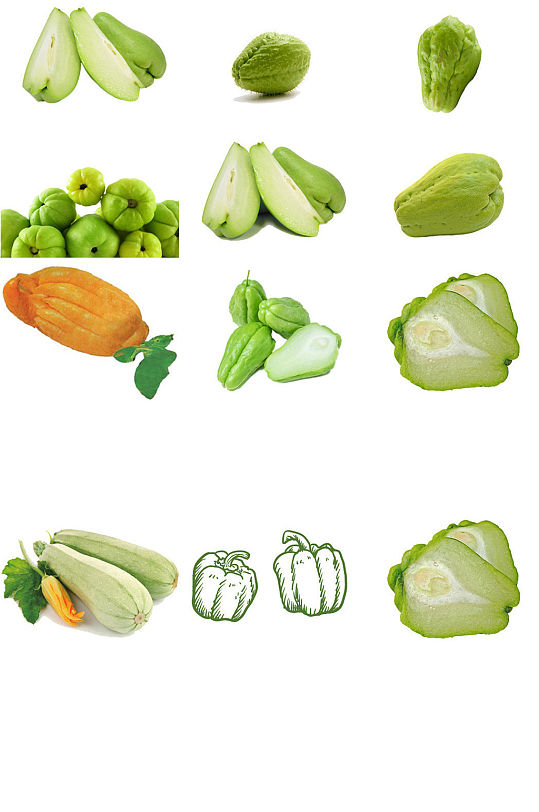 蔬菜佛手瓜海报透明设计素材