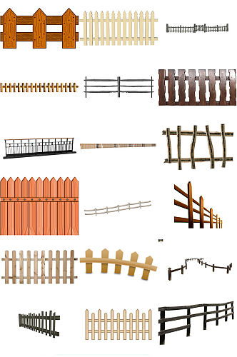 木栏杆ps元素素材免抠图