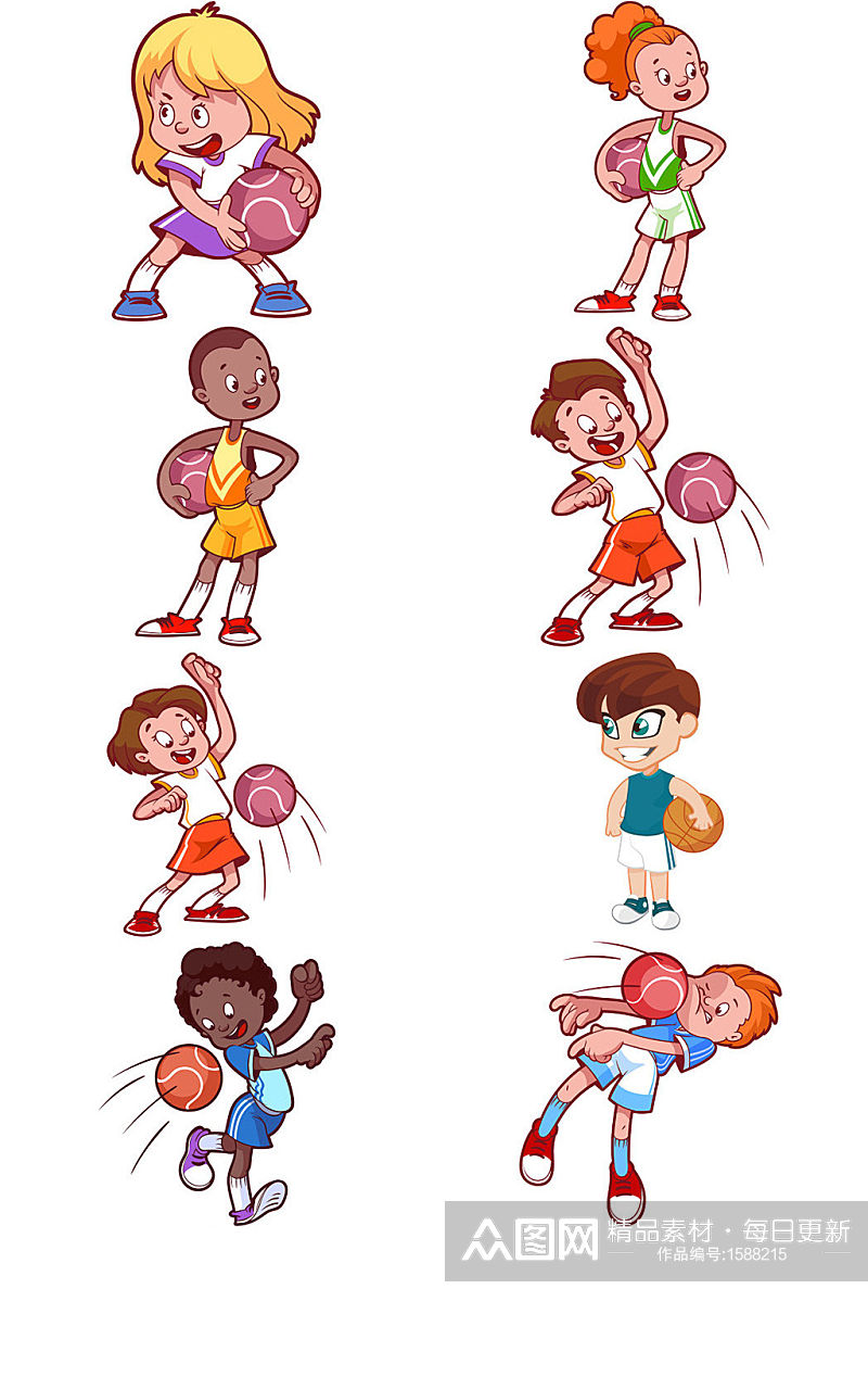 六一儿童节装饰儿童打篮球素材素材