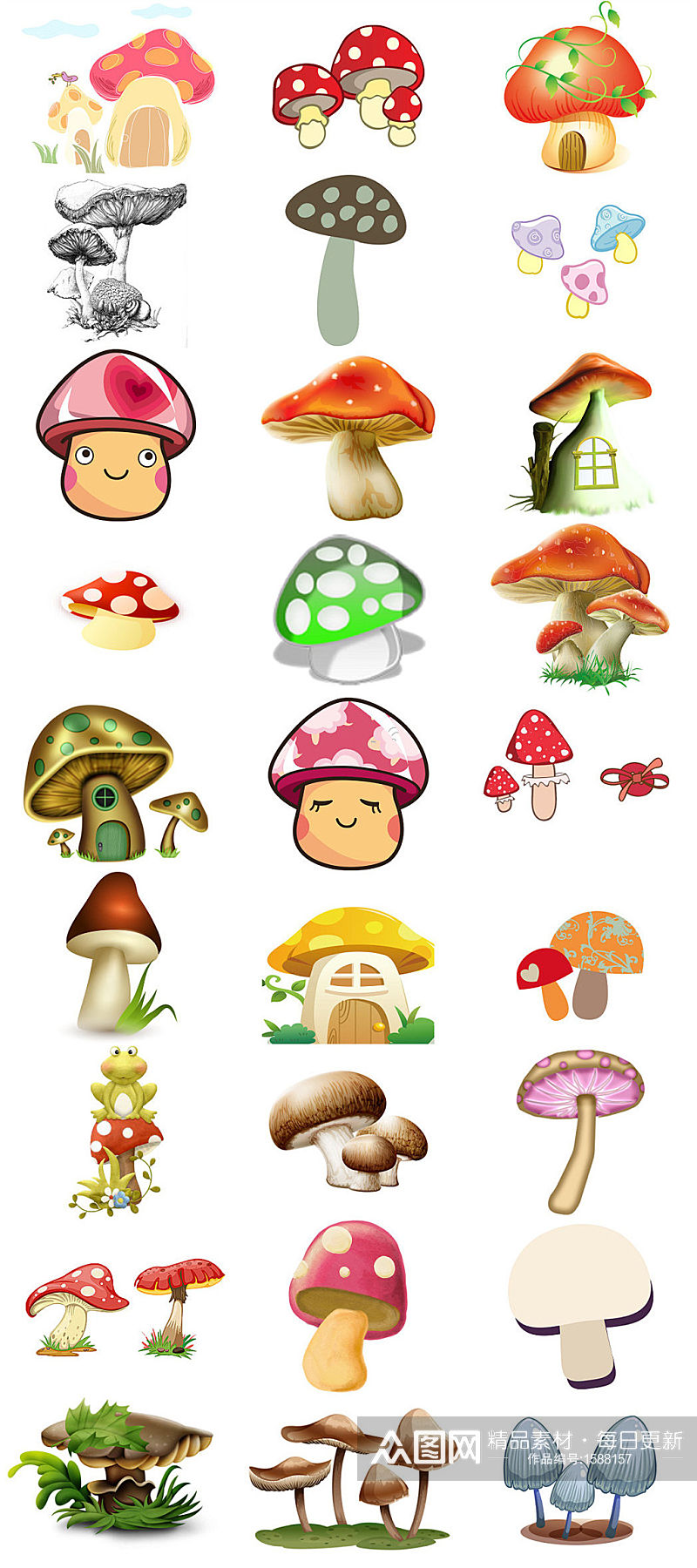 可爱蘑菇卡通图片大全素材