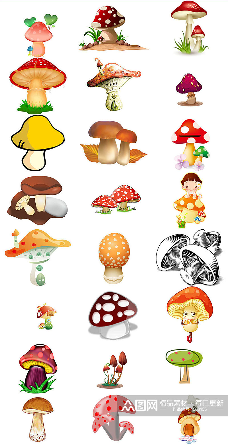 可爱卡通蘑菇图片大全素材