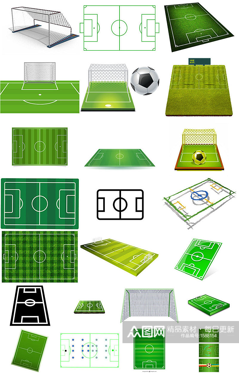 卡通足球场ps装饰元素素材
