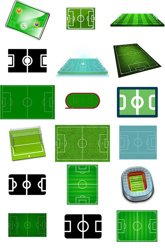 卡通足球场设计元素图片-众图网