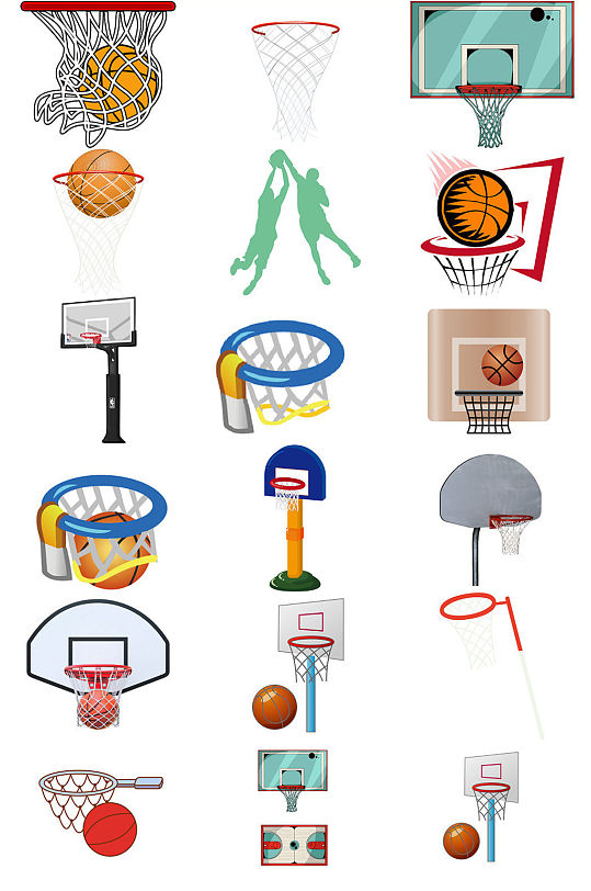 卡通篮球框ps元素素材设计