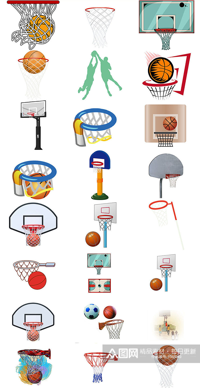 卡通篮球框ps元素素材设计素材