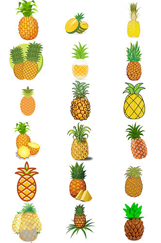 卡通菠萝海报设计素材图片