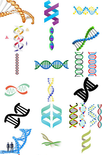 基因DNA螺旋结构透明PNG海报设计素材