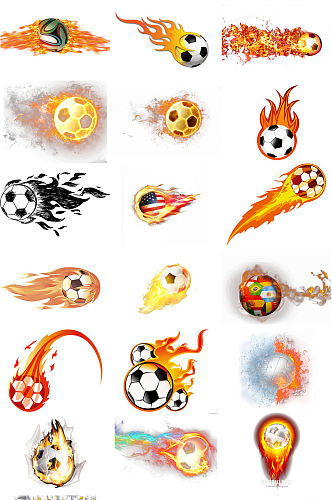 火焰足球海报设计素材免抠图库