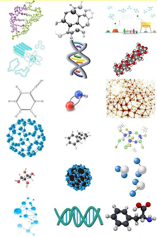 化学分子化学结构png免抠透明素材打包