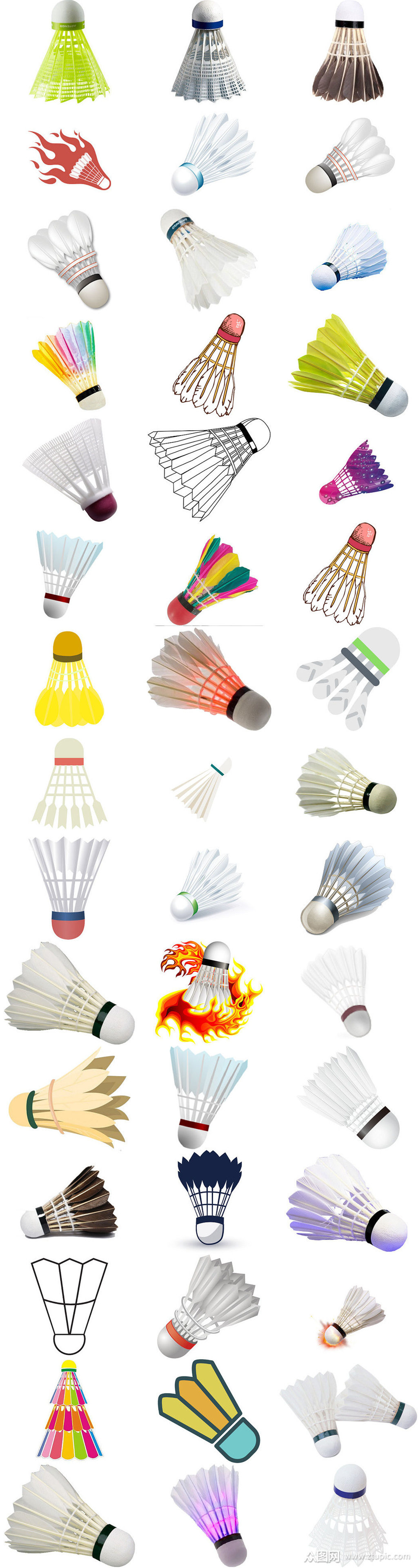 各种羽毛球设计海报素材png免抠图素材