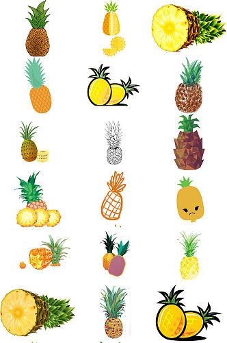 各种卡通菠萝ps装饰素材