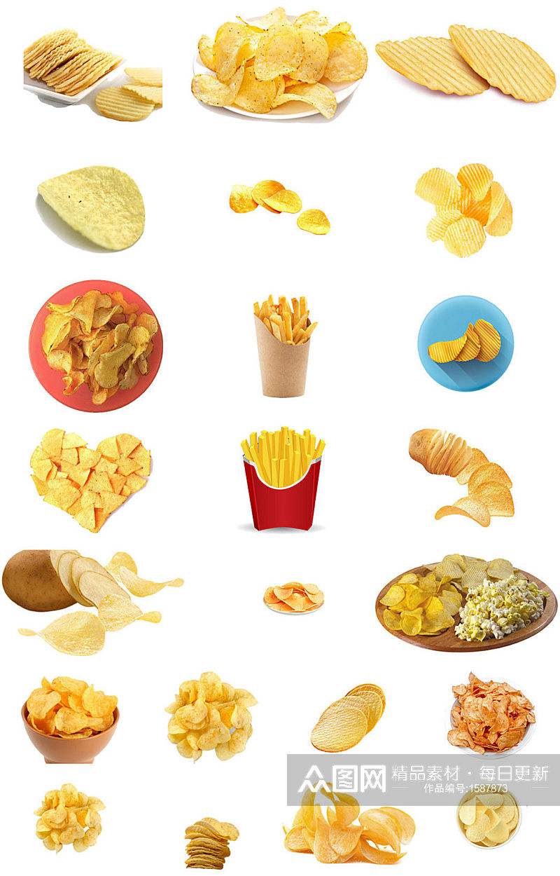 各种番薯薯片海报设计素材打包素材