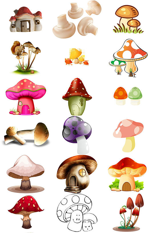 梦幻蘑菇图片设计海报素材png免抠图