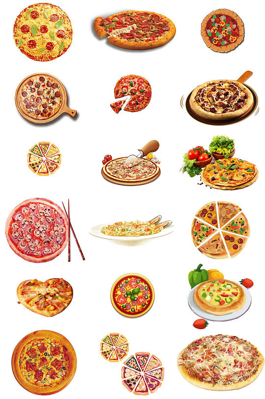 美食披萨免抠png透明背景素材