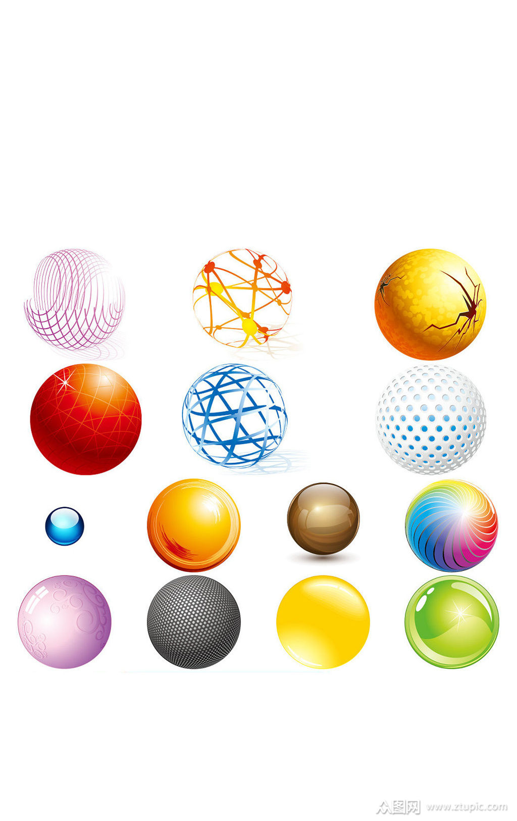 3d圆球ps免抠图透明素材打包