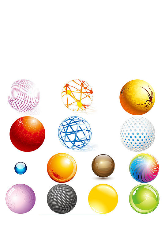 3D圆球ps免抠图透明素材打包