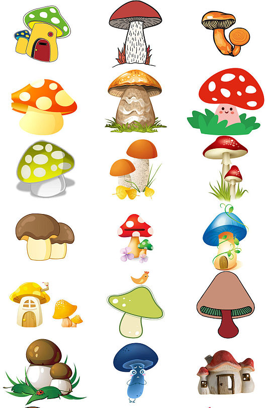 创意蘑菇卡通蘑菇海报设计素材免抠图