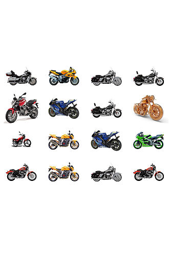 摩托车超酷摩托车免抠海报设计素材