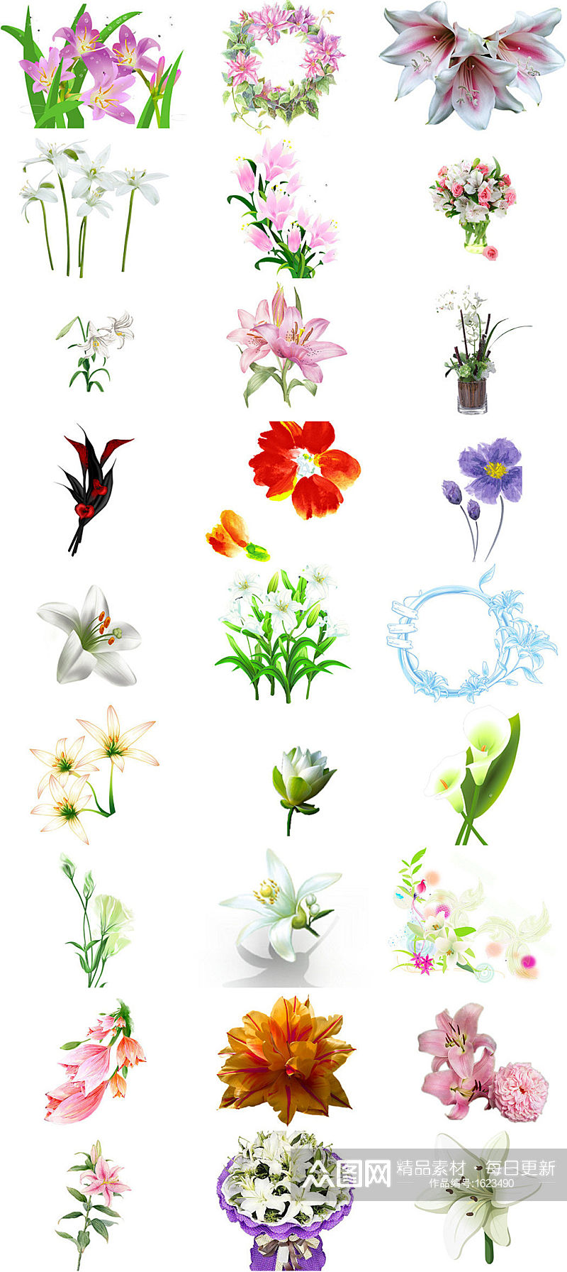 百合花朵花卉百合花海报设计素材素材