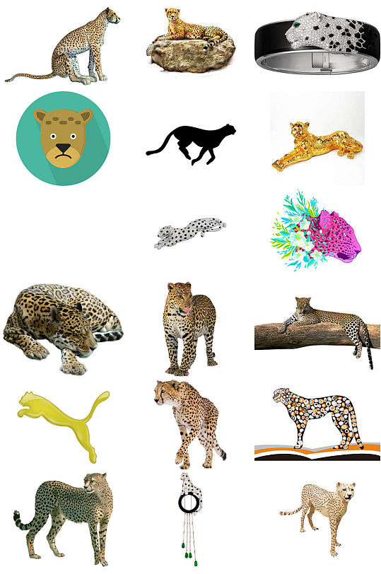 png动物猎豹形象设计素材