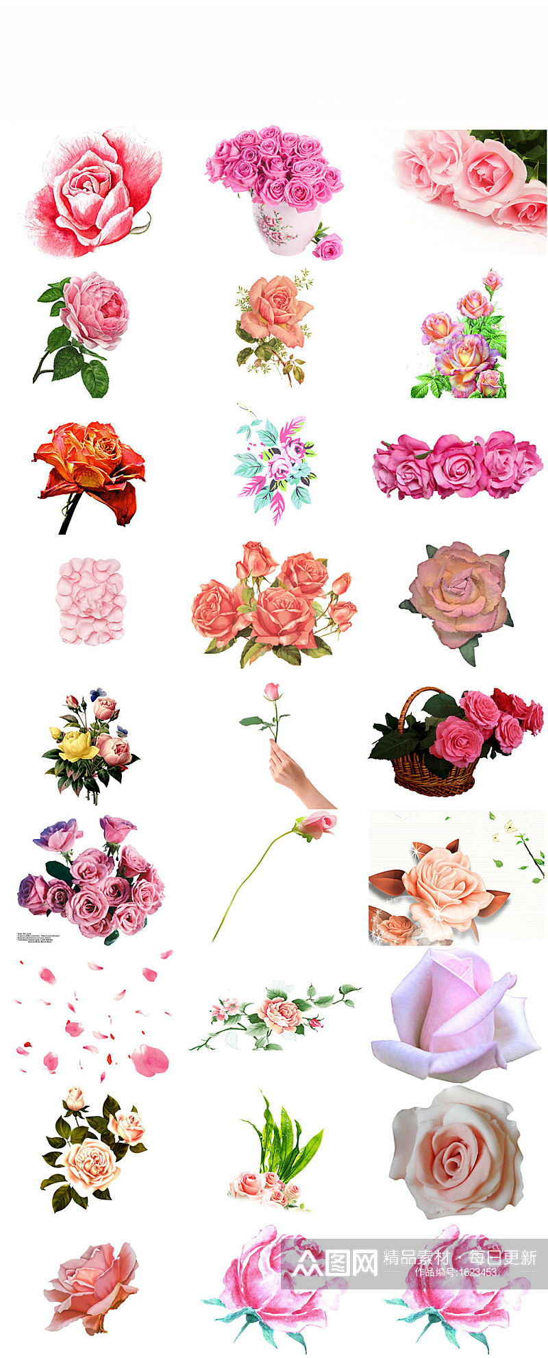 中国情人节粉色玫瑰海报设计素材素材