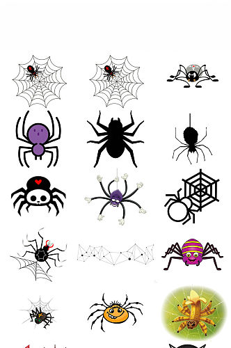 蜘蛛网黑色蜘蛛结网动物素材