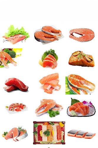 鱼片海鲜盘子美食三文鱼海报设计素材