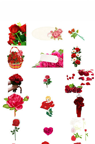 鲜花红玫瑰卡通红玫瑰精美红玫瑰