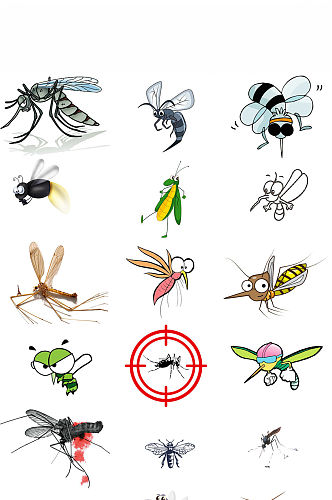 蚊子卡通设计海报素材