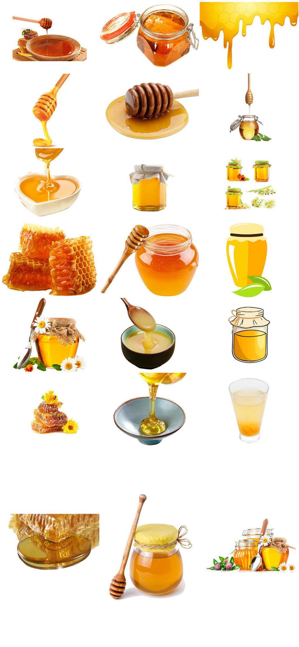 天然蜂蜜农家蜂蜜背景透明素材图素材